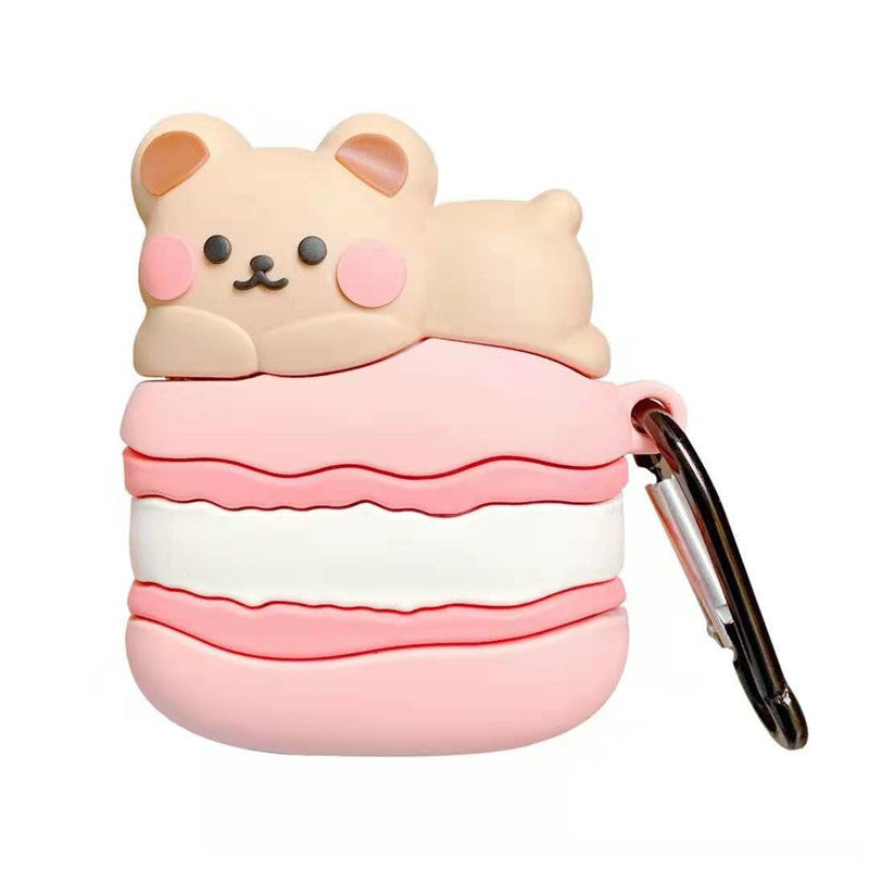 Cute Papa Macaron Bear Earphone Protective Case